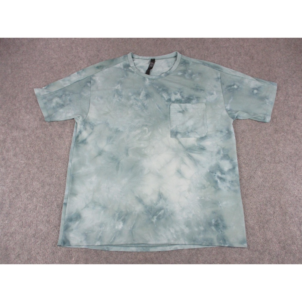 Lululemon Shirt Mens Medium Blue Tie Dye Relaxed Mesh Pocket Athletic Running